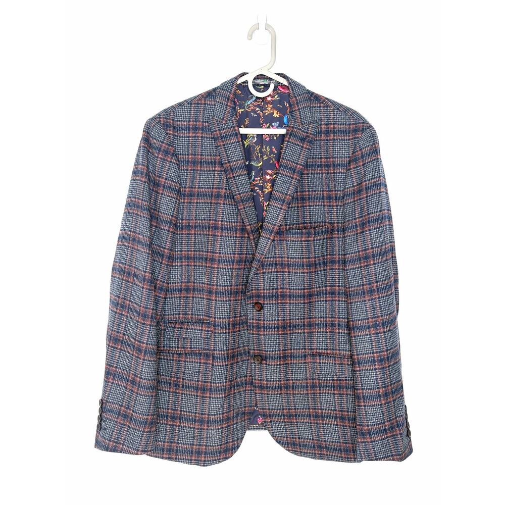 Paisley & Gray Tartan Plaid Suit Jacket Men's Sz 44R Academia Preppy Career
